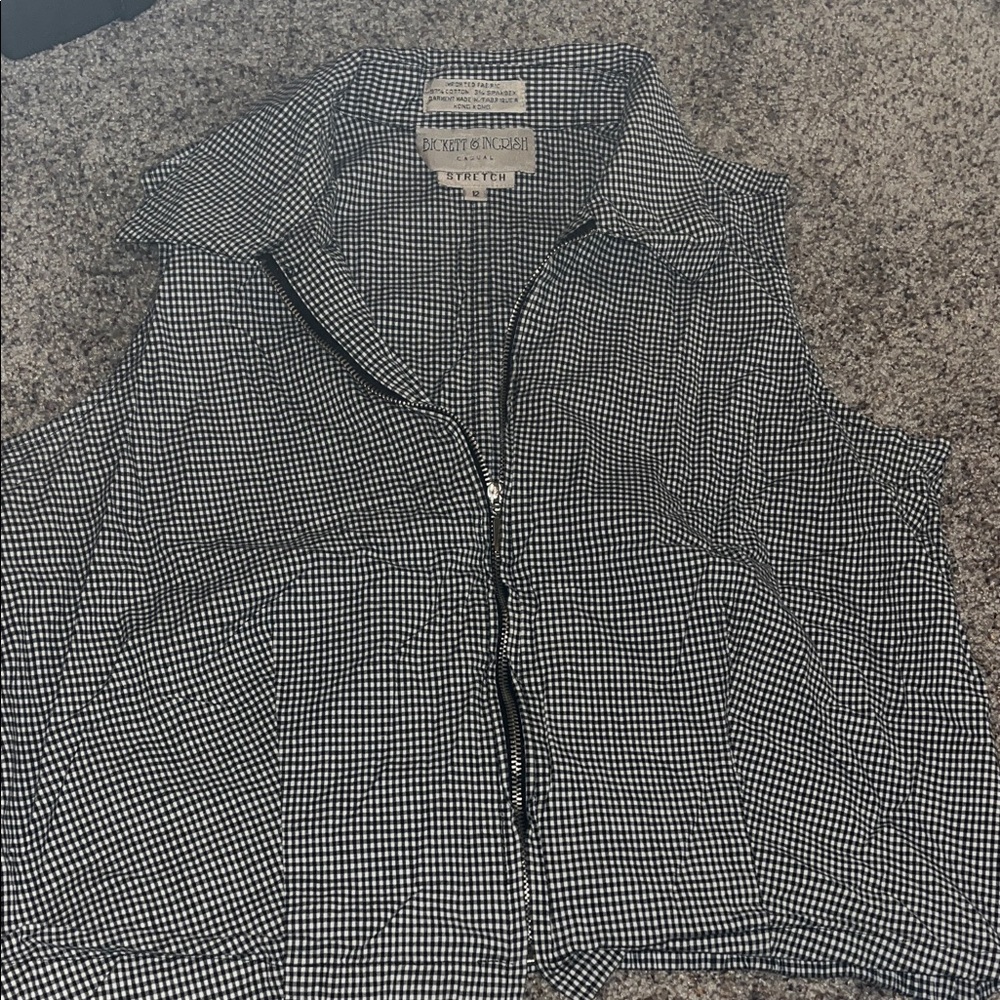Black and White Checkered Vest